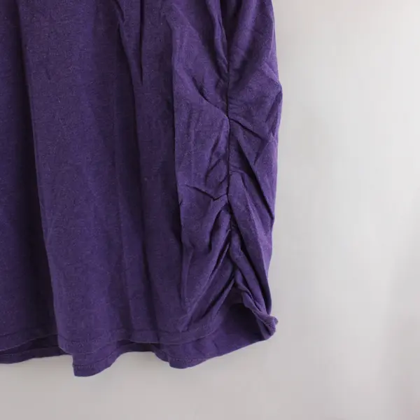 Isabel Maternity by Ingrid & Isabel Purple V-Neck Short Sleeve Shirt Size L