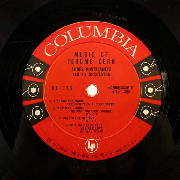 Music of Jerome Kern by Andre Kostelanetz & Orchestra 12" Vinyl Record 