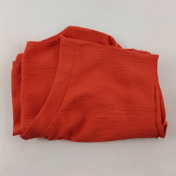 Coral Lightweight V-Neck Blouse Wooden Buttons Elastic Sides Women's M 