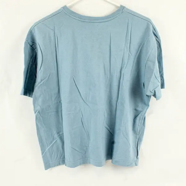 Cherokee Women's Light Blue Short Sleeve 100% Cotton Knit T-Shirt Large