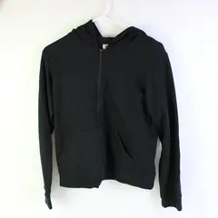 Jason Maxwell Black Ribbed Zip-Up Hoodie Women's Small