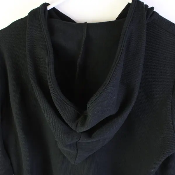 Jason Maxwell Black Ribbed Zip-Up Hoodie Women's Small