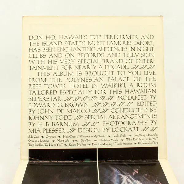 Don Ho- Live At The Polynesian Palace-12" Vinyl Record