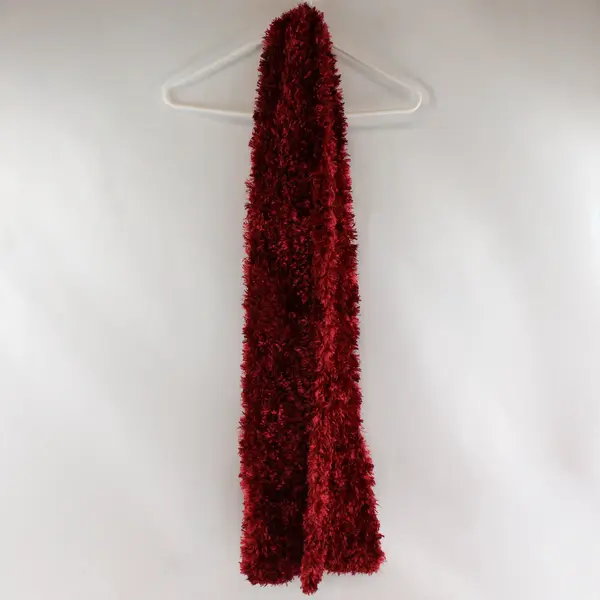Unbranded Red Women's Thin Fuzzy Material Stretch Scarf