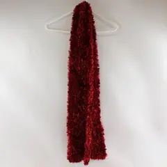 Unbranded Red Women's Thin Fuzzy Material Stretch Scarf