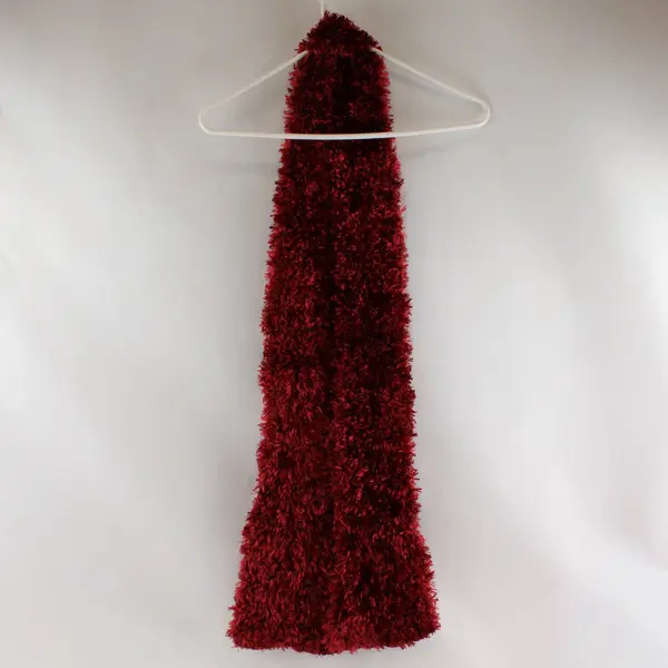 Unbranded Red Women's Thin Fuzzy Material Stretch Scarf