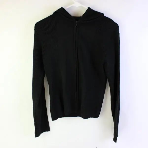 Heirloom Collectibles Black Ribbed Zip-Up Hoodie Women's Medium