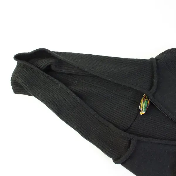 Heirloom Collectibles Black Ribbed Zip-Up Hoodie Women's Medium