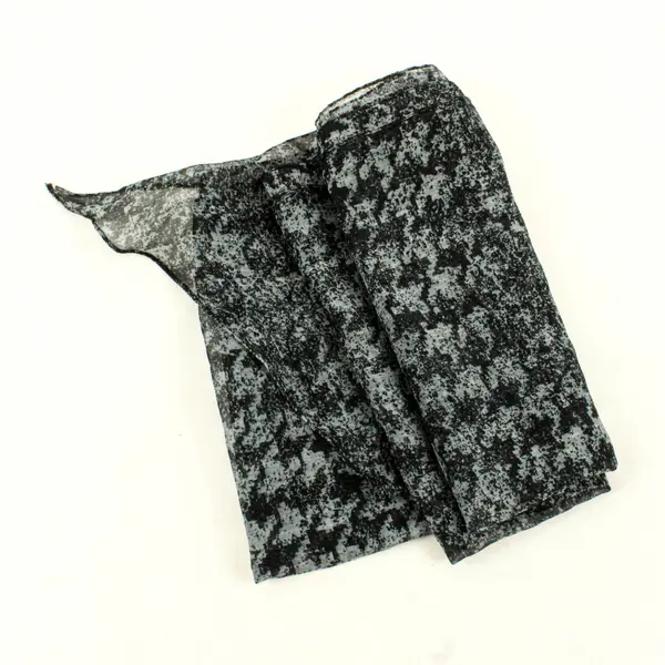 Unbranded Sheer Chiffon Lightweight Gray and Black Rectangle Wrap Scarf