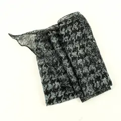 Unbranded Sheer Chiffon Lightweight Gray and Black Rectangle Wrap Scarf
