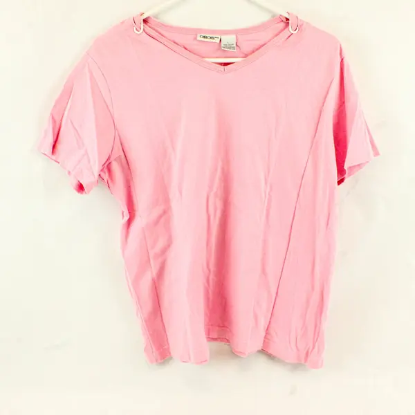 Vintage Cherokee Light Pink Short Sleeve 100% Cotton Knit T-Shirt Women's Large