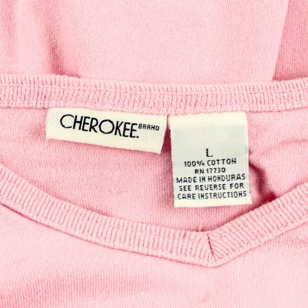 Vintage Cherokee Light Pink Short Sleeve 100% Cotton Knit T-Shirt Women's Large