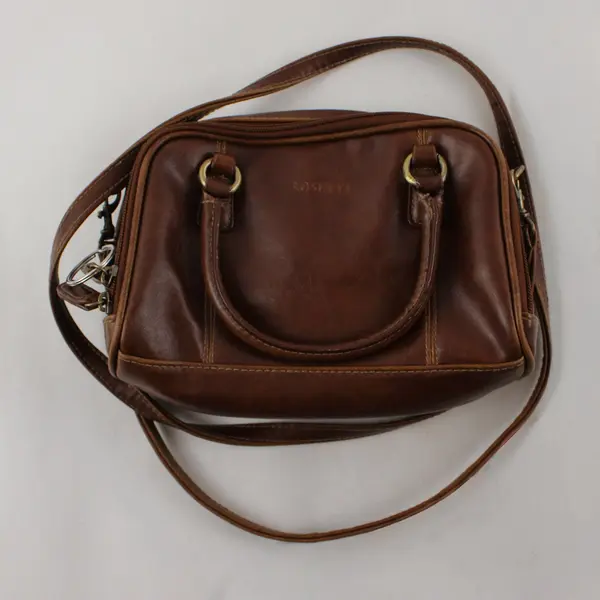 Vintage Style Rosetti Brown Mini Barrel Handbag with Removable Crossbody Strap