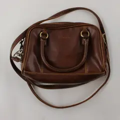 Vintage Style Rosetti Brown Mini Barrel Handbag with Removable Crossbody Strap