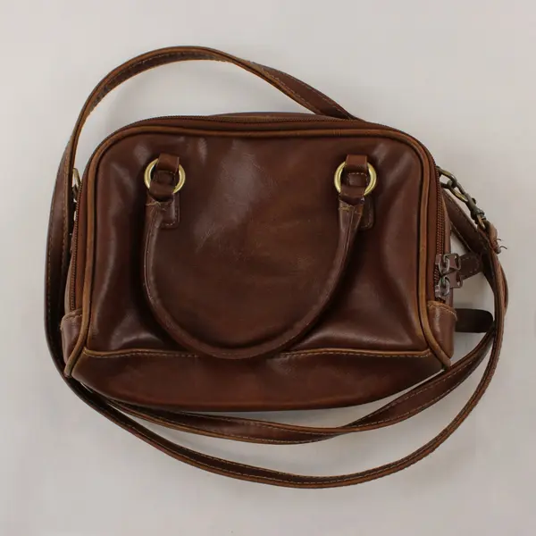 Vintage Style Rosetti Brown Mini Barrel Handbag with Removable Crossbody Strap