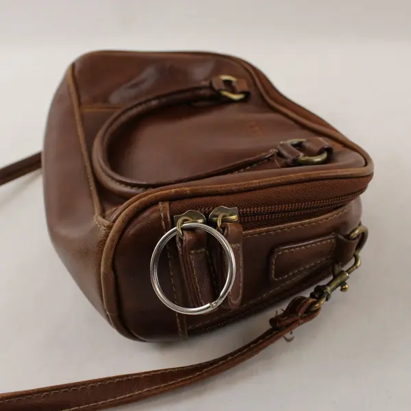 Vintage Style Rosetti Brown Mini Barrel Handbag with Removable Crossbody Strap