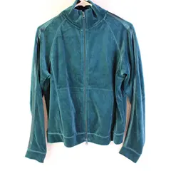 New York Laundry Teal Velour Zip-Up Track Jacket Women's Large