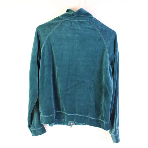 New York Laundry Teal Velour Zip-Up Track Jacket Women's Large