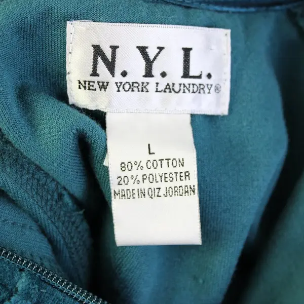 New York Laundry Teal Velour Zip-Up Track Jacket Women's Large