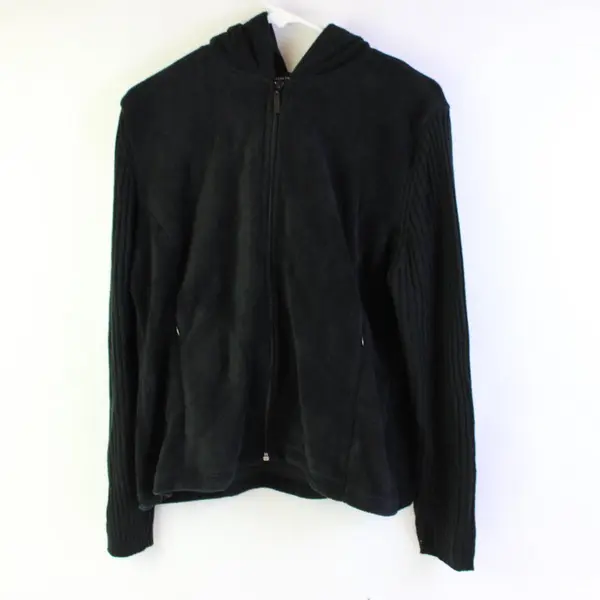 Carolyn Taylor Black Zip-Up Hoodie Women's Medium