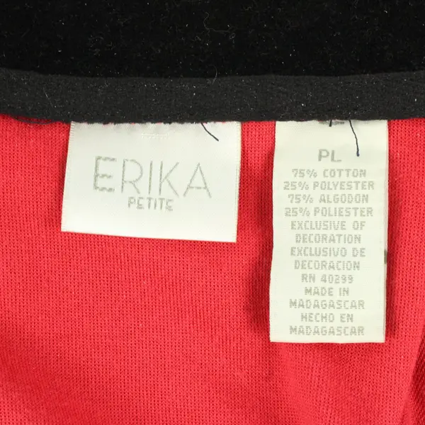 Erika Red and Black Velour Zip-Up Track Jacket Women's PL