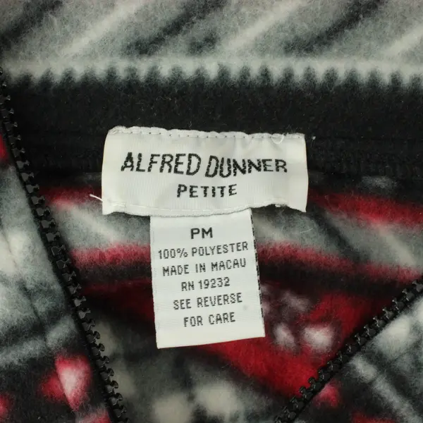 Alfred Dunner Women's Petite PM Multicolor Fleece Zip-Up Jacket