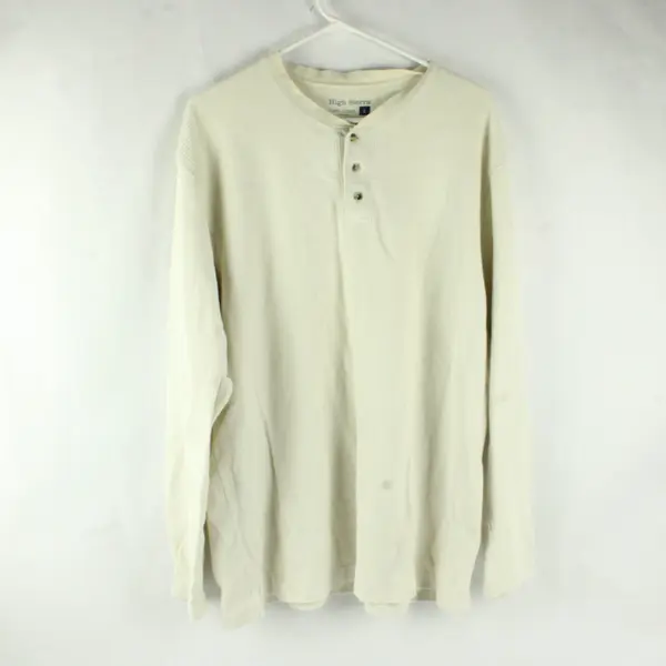 High Sierra Men's L Off-White Waffle Knit Henley Shirt