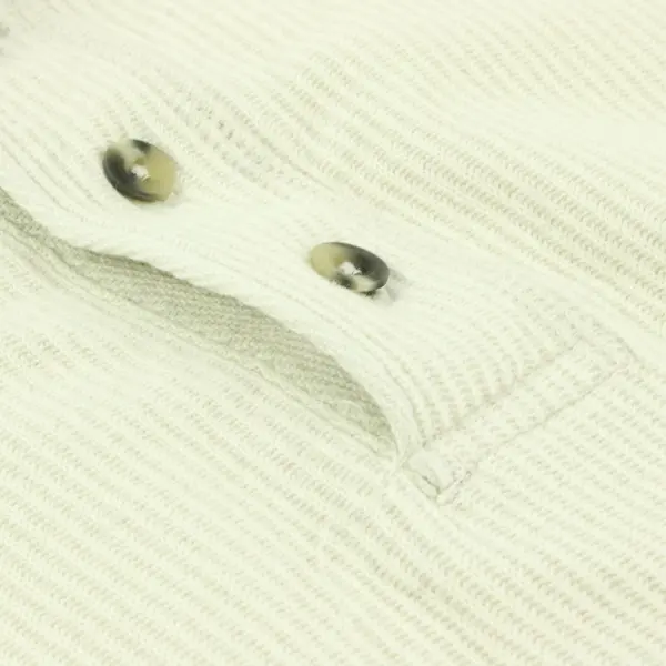 High Sierra Men's L Off-White Waffle Knit Henley Shirt