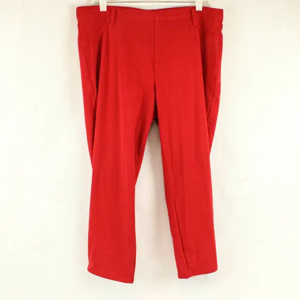Faded Glory Red Pull-On Cropped Pants Women's XL 16-18