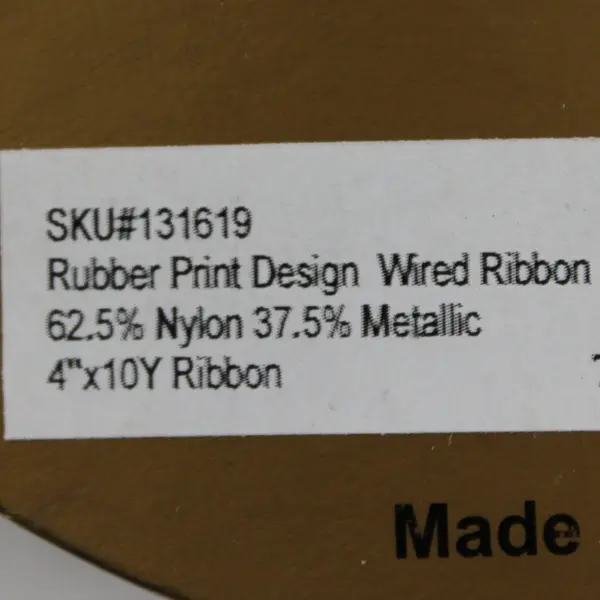 Spool of 10 yds x 4" Burgundy & Gold Wired Ribbon, Designer's Excellence 
