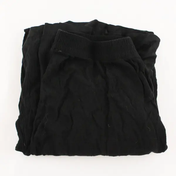 Women's Black Linen Flowy Wide Leg Pull On Pants Size M Coastal Boho
