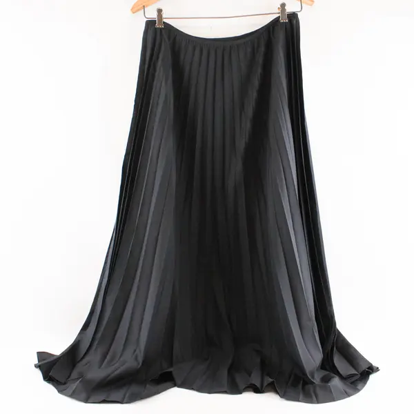 Linda Allard Ellen Tracy Black Pleated Formal Maxi Skirt Size 14