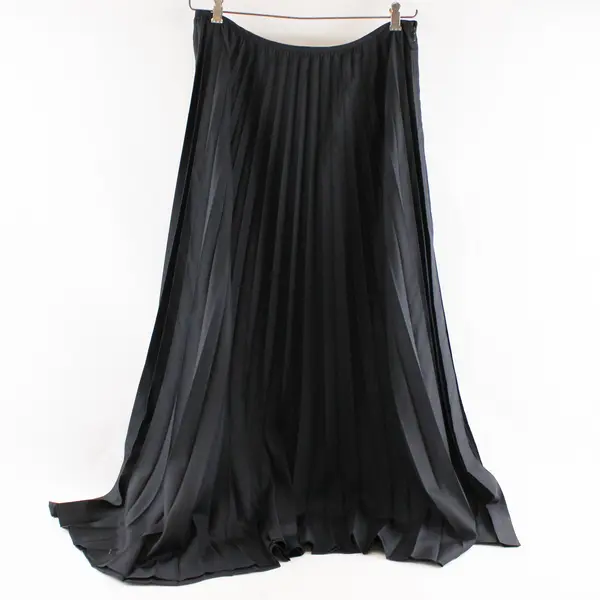 Linda Allard Ellen Tracy Black Pleated Formal Maxi Skirt Size 14
