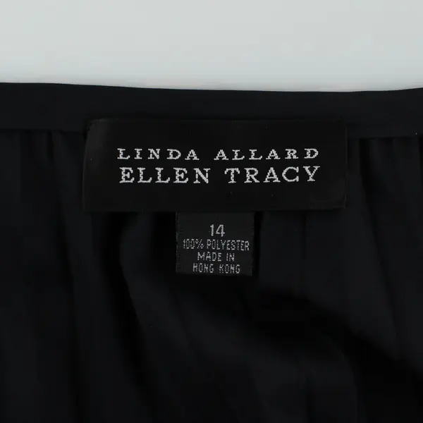 Linda Allard Ellen Tracy Black Pleated Formal Maxi Skirt Size 14
