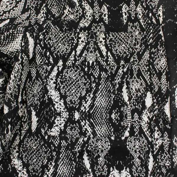Calvin Klein Women’s L Black/White Snake Print Collared Long Sleeve Blouse