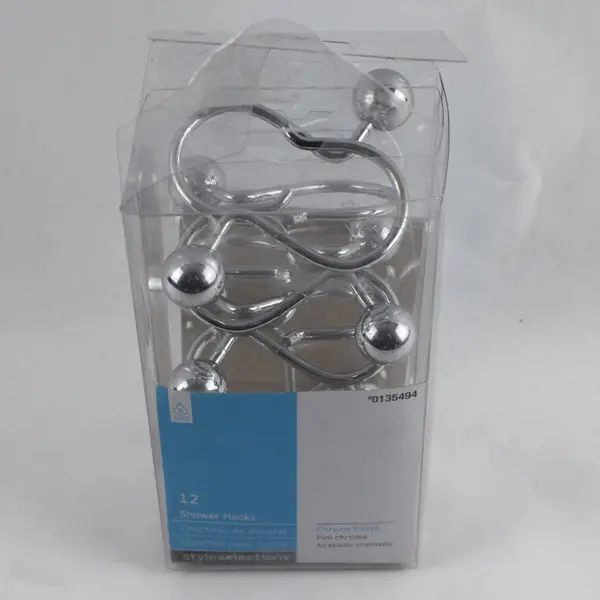 Style Selections #0135494 Chrome Shower Hooks 12-Count