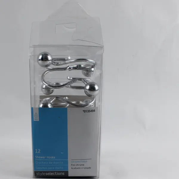 Style Selections #0135494 Chrome Shower Hooks 12-Count