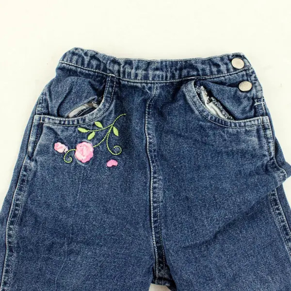 Children's Apparel Network Blue Denim Floral Embroidered Jeans 24M