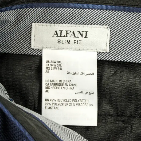 Alfani Slim Fit Navy Blue Dress Pants Men's 34x34