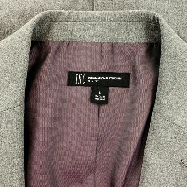 INC International Concepts Gray Suit Jacket Men's Large Slim Fit