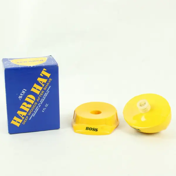 Vintage Avon Foreman Yellow Hard Hat Deep Woods After Shave