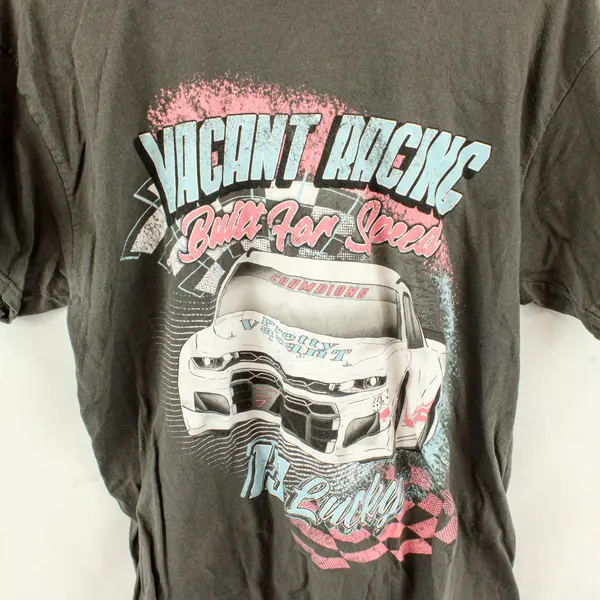 Pretty Vacant Gray Car Racing Graphic T-Shirt Size Large