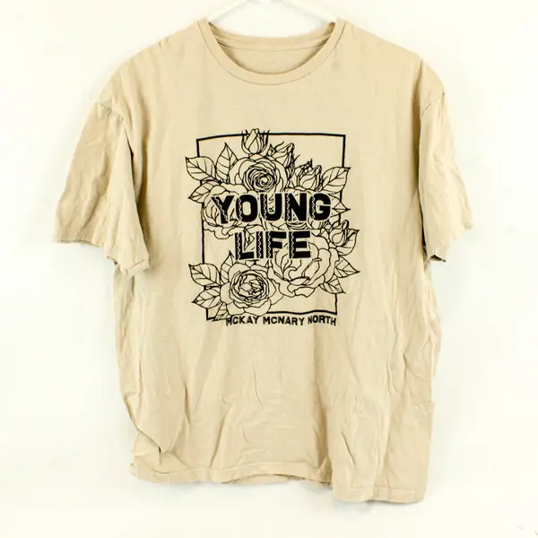 Young Life McKay McNary North Beige T-Shirt Men's Large