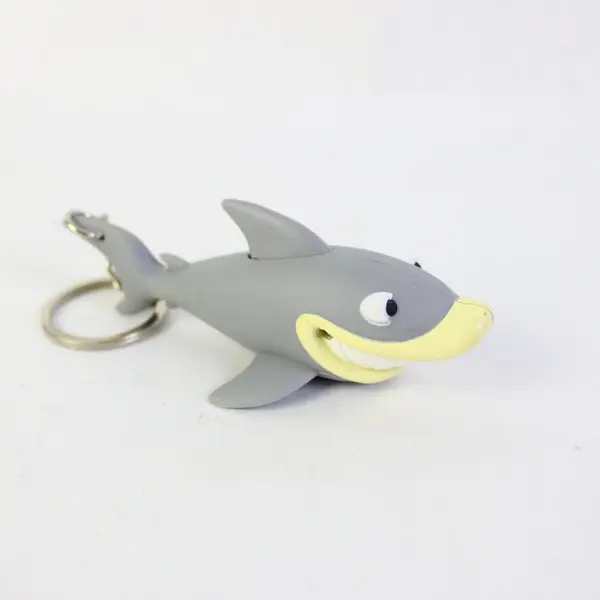 Shark LED Light & Sound Keychain Grey 