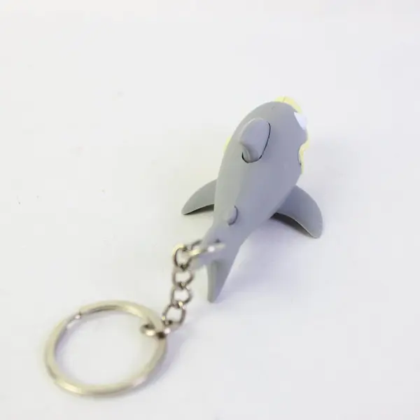 Shark LED Light & Sound Keychain Grey 