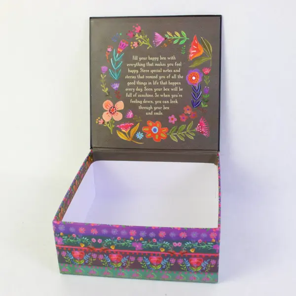 Natural Life Inspirational Decorative Box Black Floral Quote