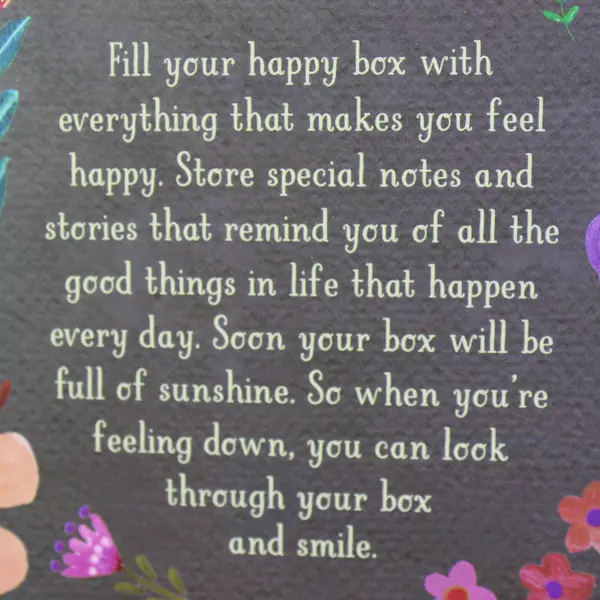 Natural Life Inspirational Decorative Box Black Floral Quote