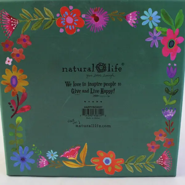 Natural Life Inspirational Decorative Box Black Floral Quote