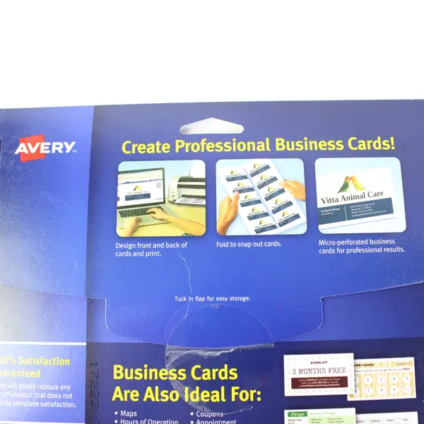 Avery 28371 Matte White Business Cards 2 x 3.5 100 Cards New