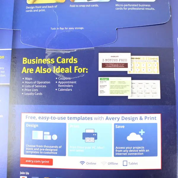 Avery 28371 Matte White Business Cards 2 x 3.5 100 Cards New